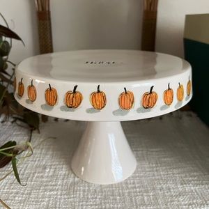 Rae Dunn “Share” Pumpkin Cake Stand Retired Thanksgiving Fall Harvest